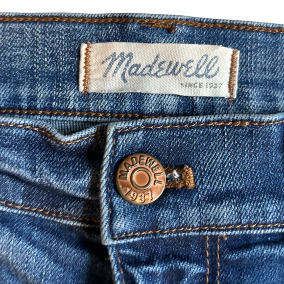 Madewell Women’s 30 “High Riser Skinny” Blue Denim Distressed Jeans - Picture 6 of 13